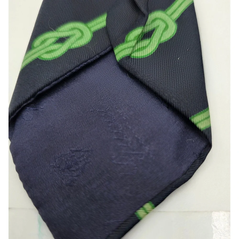 Gucci‎ Silk Tie Navy Green Nautical Knot Stripe Men's Luxury Accessory